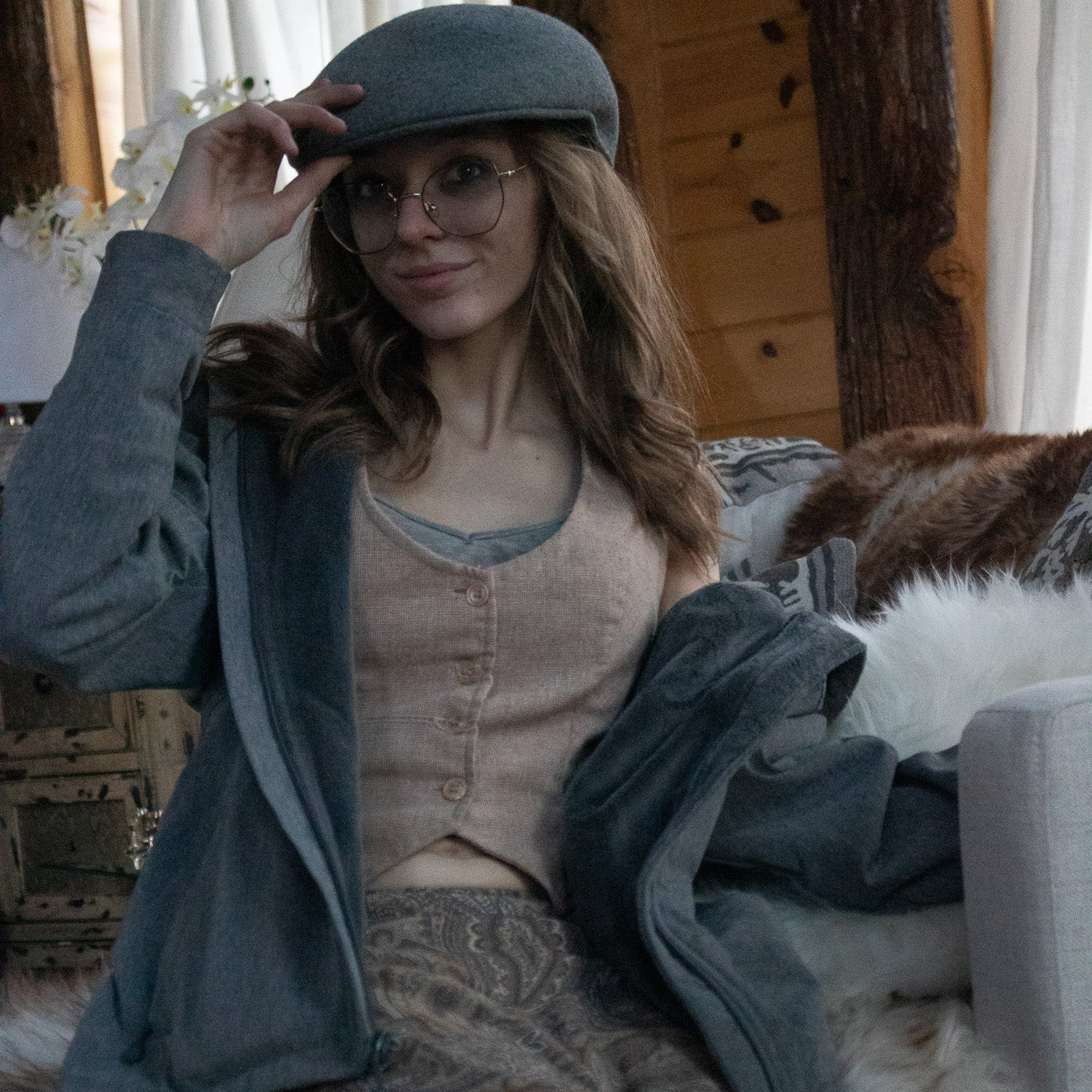 Pendleton Charcoal Gray Driving Cap