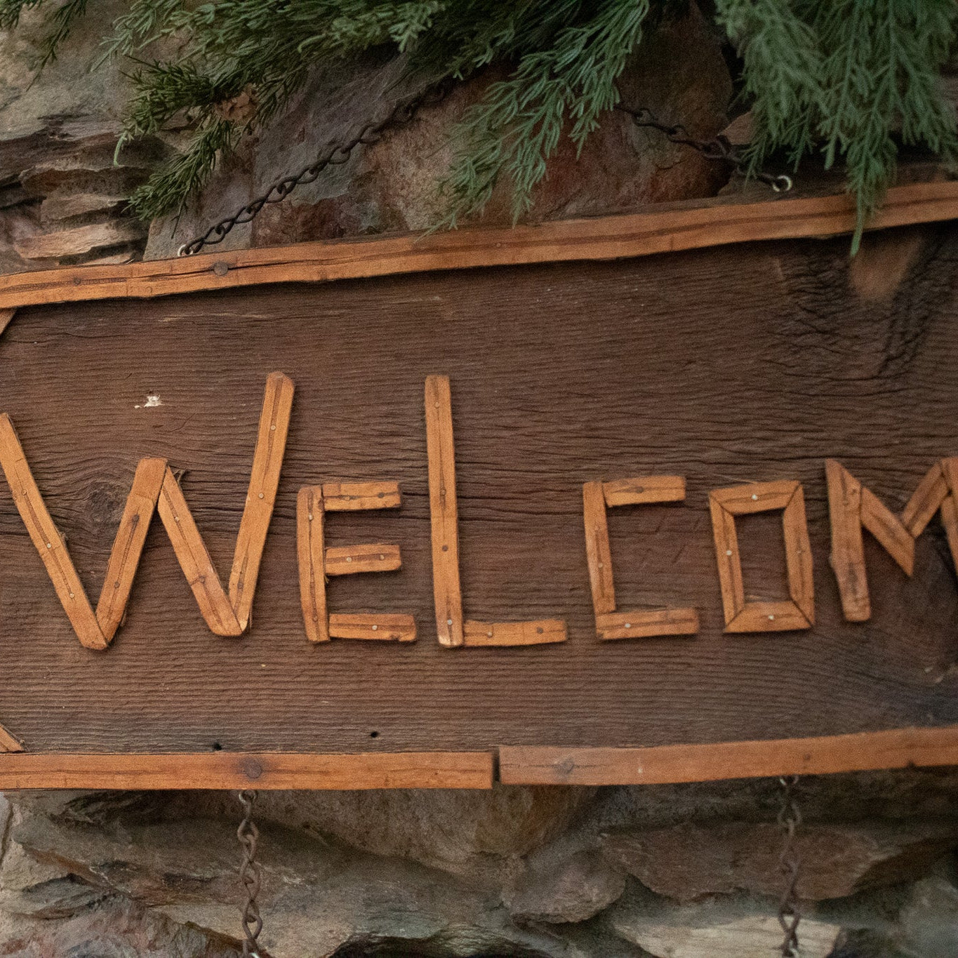 Wooden Fish Wood Welcome Sign