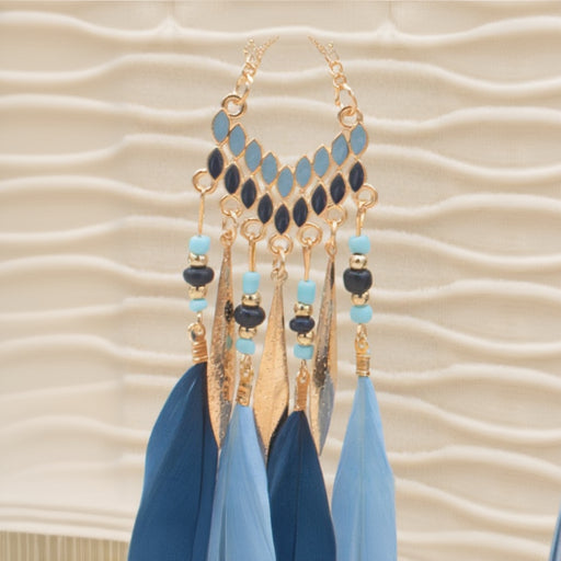 Bohemian Style Feather Dangle Earrings