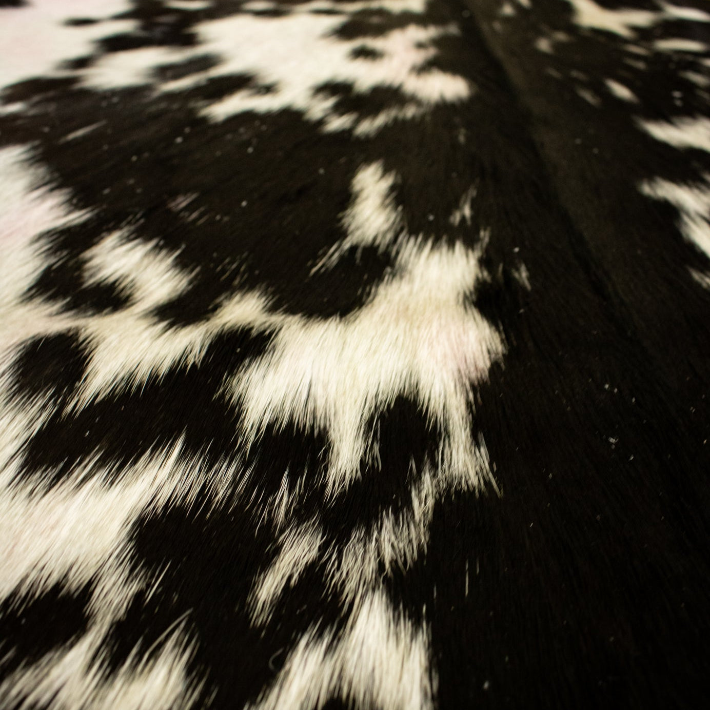 Handcrafted Black and White Goatskin Hide