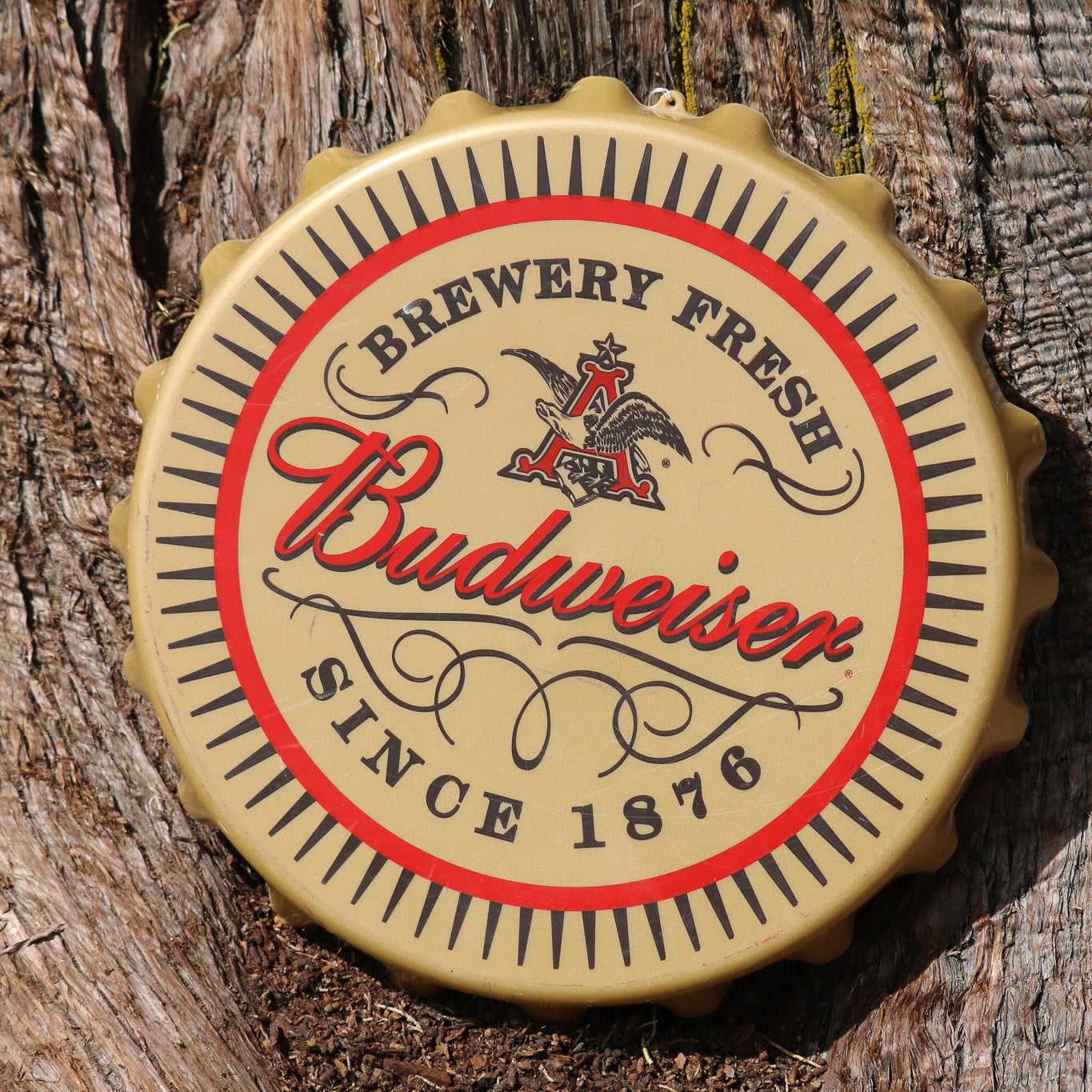 Budweiser Plastic 17" Round Advertisement Sign