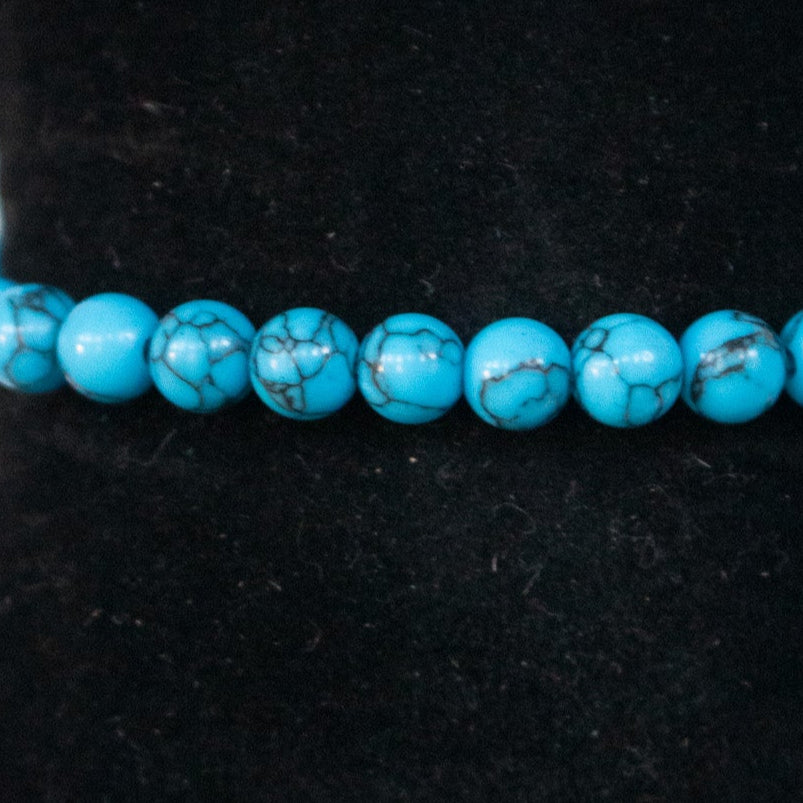 Turquoise Dyed Howlite Beaded Stretchy Bracelet