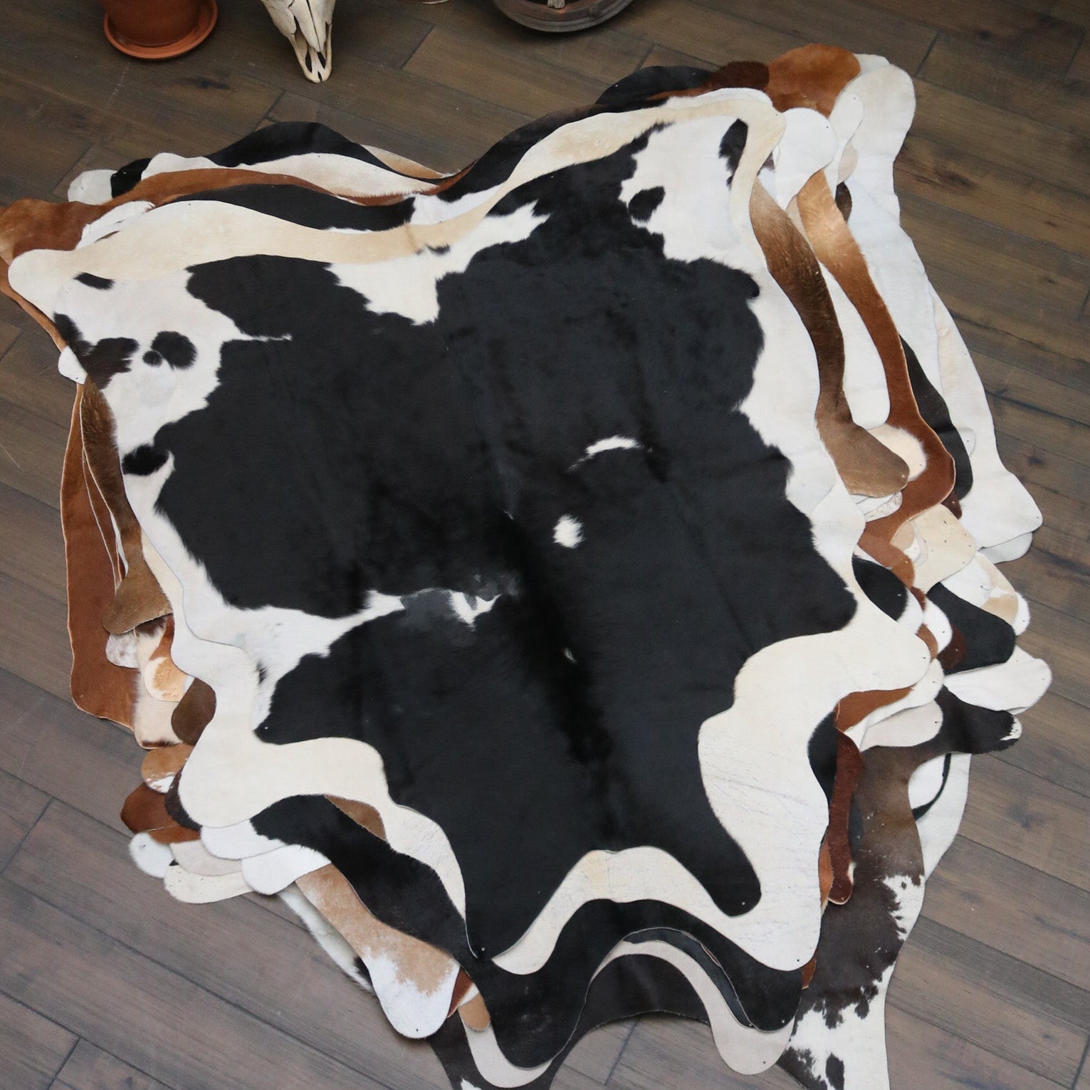 Unique Black and White Cowhide Handcrafted in Brazil