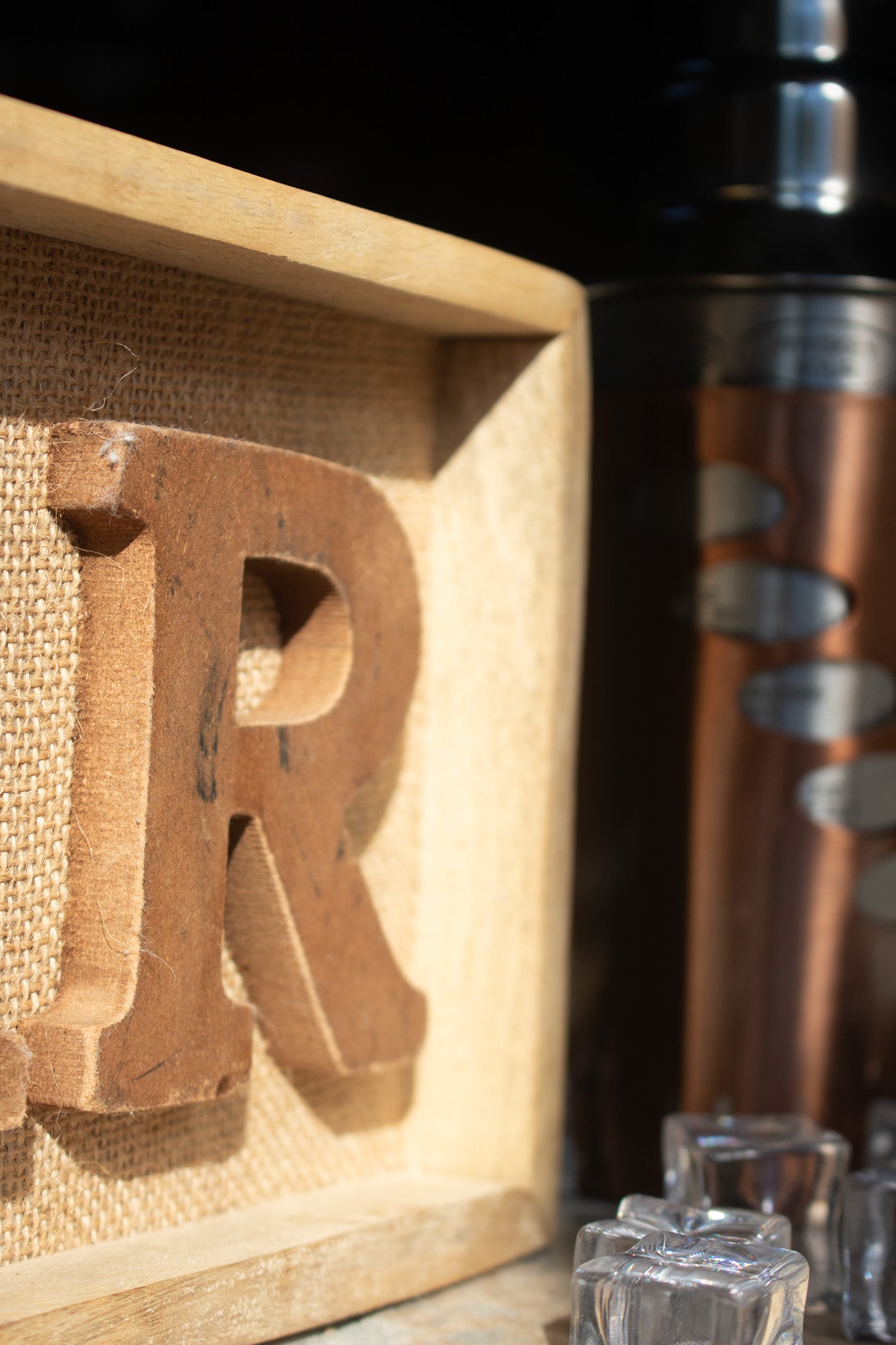 Rustic Bar Burlap Hanging Wood Sign