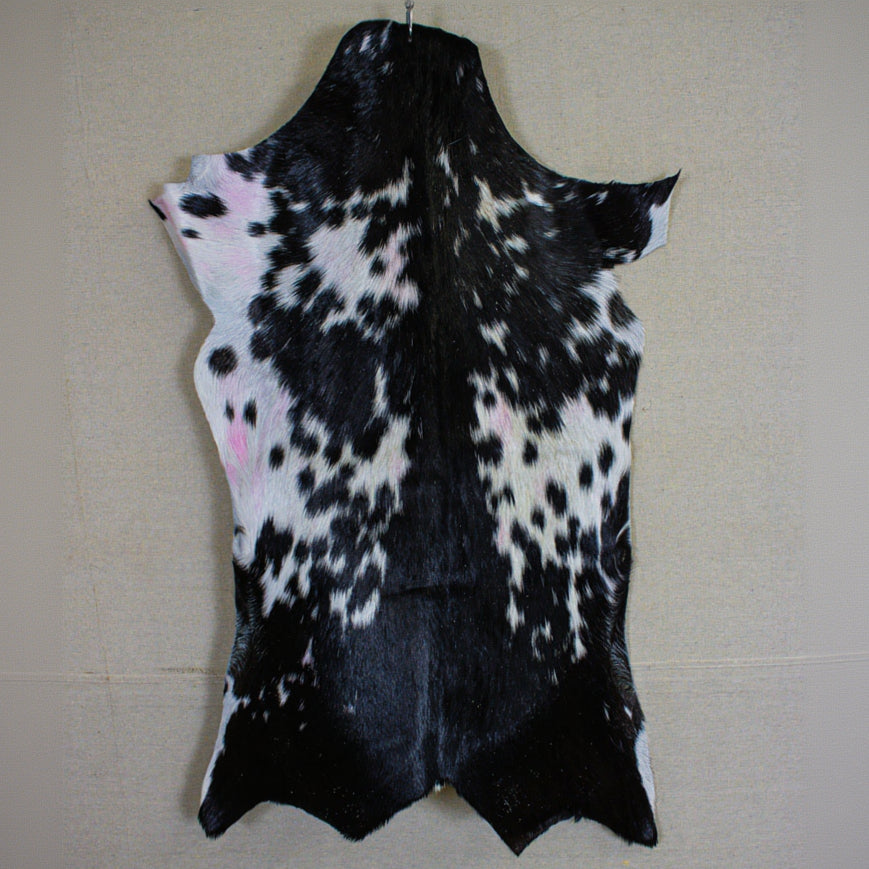 Handcrafted Black and White Goatskin Hide