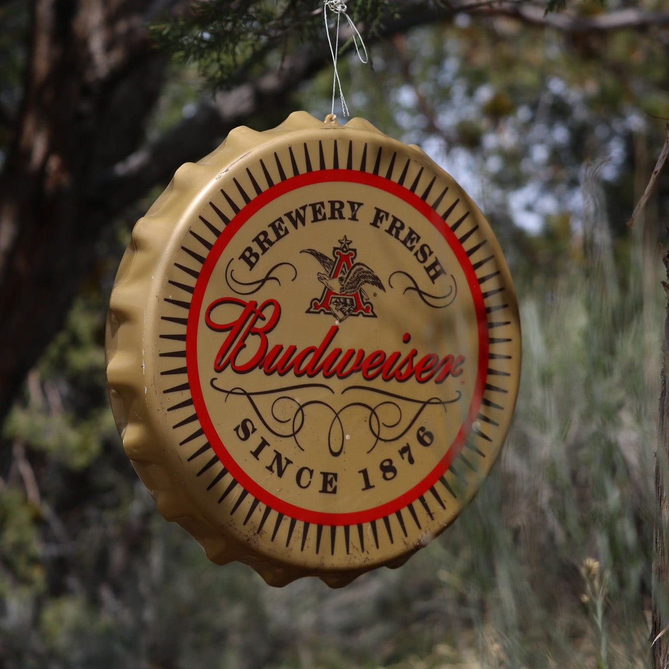 Budweiser Plastic 17" Round Advertisement Sign