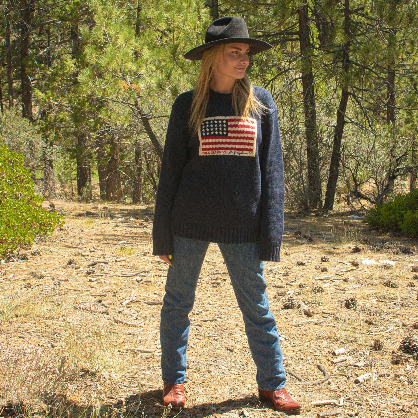 Polo Jeans Co. Ralph Lauren 67' American Flag Sweater Medium