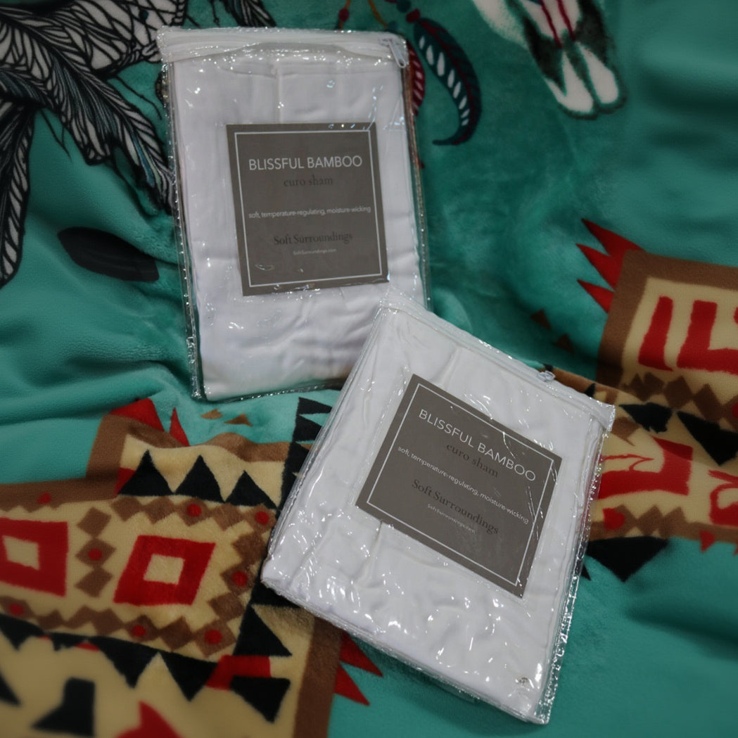 Soft Surroundings Blissful Bamboo White Euro Pillow Sham