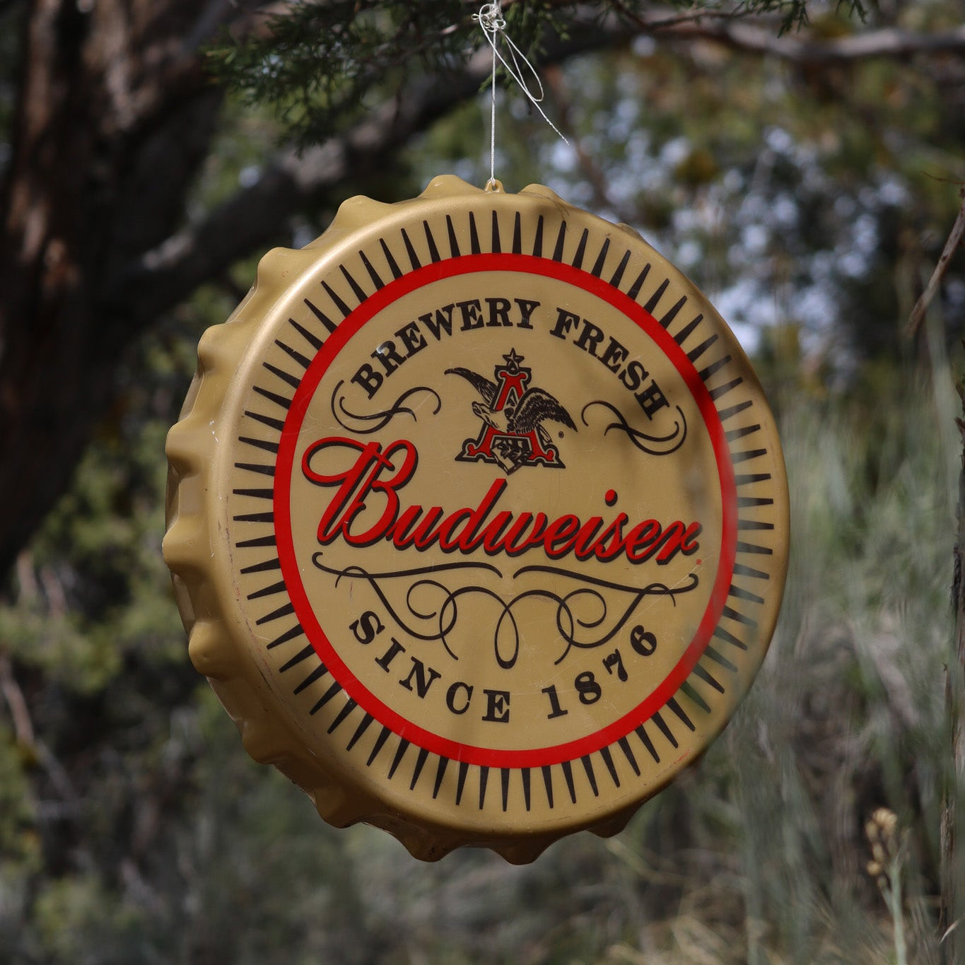 Budweiser Plastic 17" Round Advertisement Sign