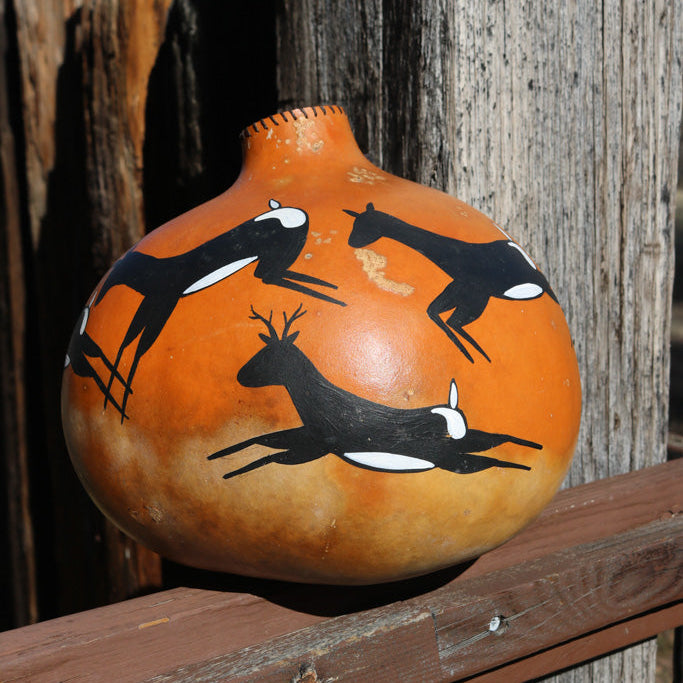 Jeff Linton Native American Painted Gourd