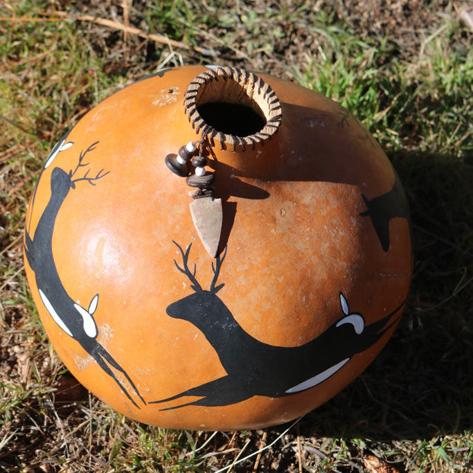 Jeff Linton Native American Painted Gourd