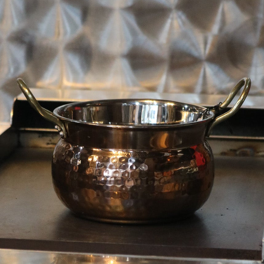 Hammered Copper Serving Handi Indian Serving Pot