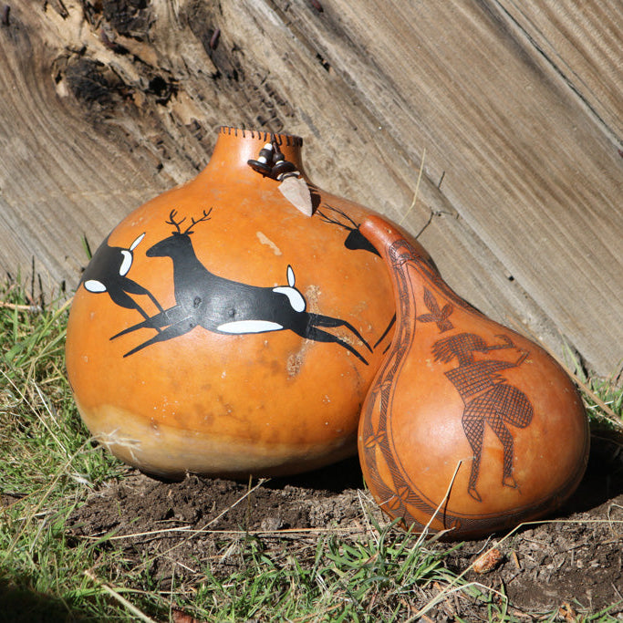 Jeff Linton Native American Painted Gourd
