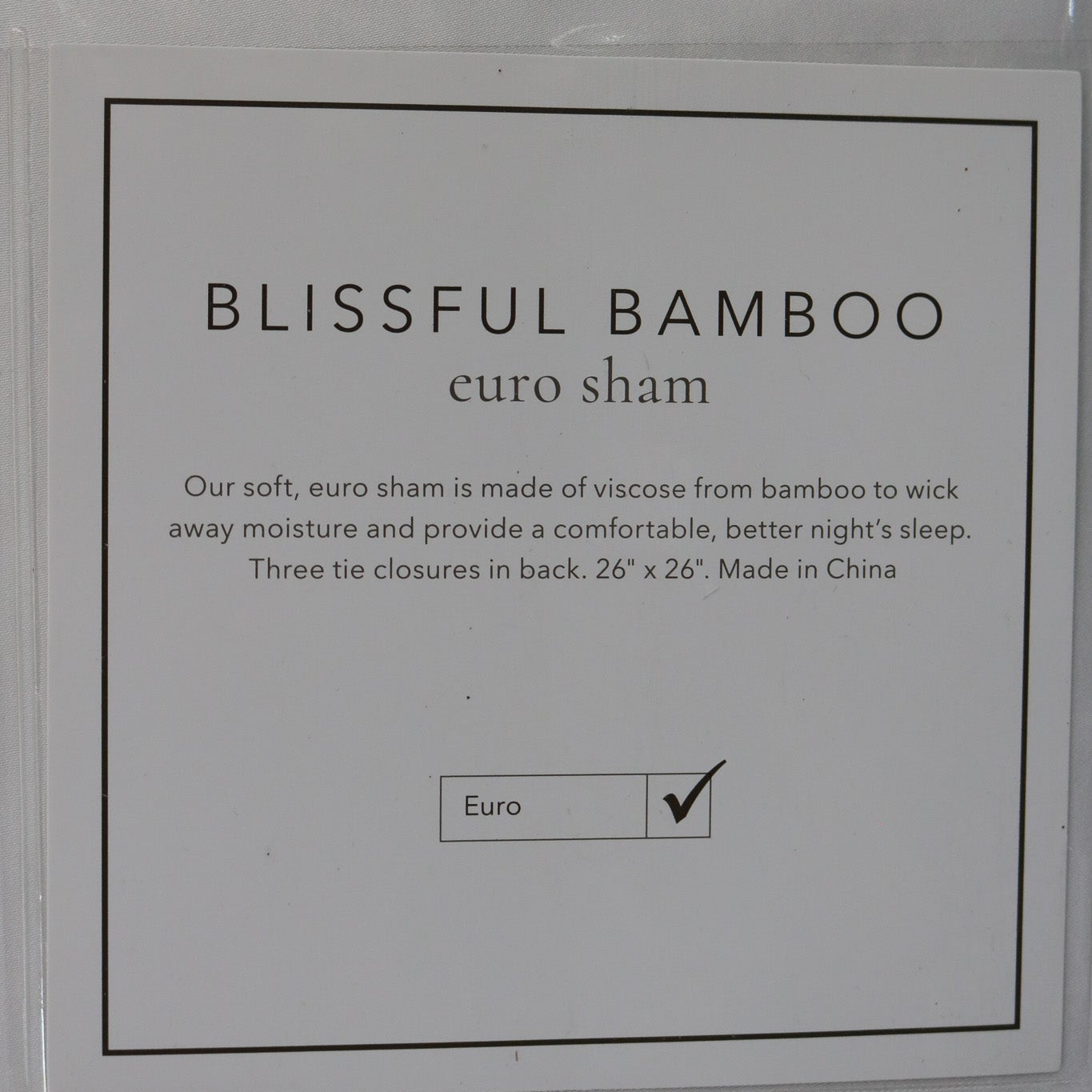 Soft Surroundings Blissful Bamboo White Euro Pillow Sham