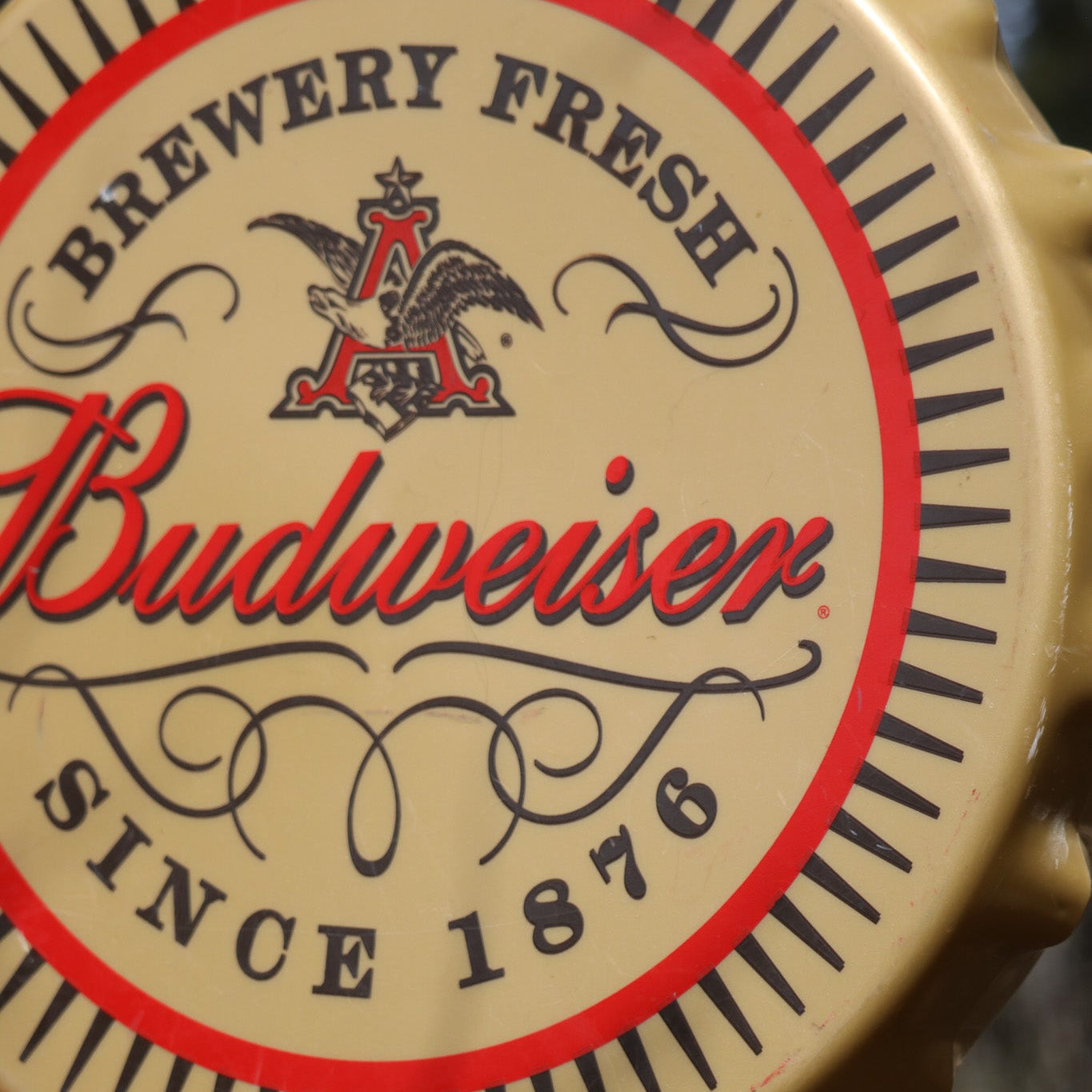 Budweiser Plastic 17" Round Advertisement Sign