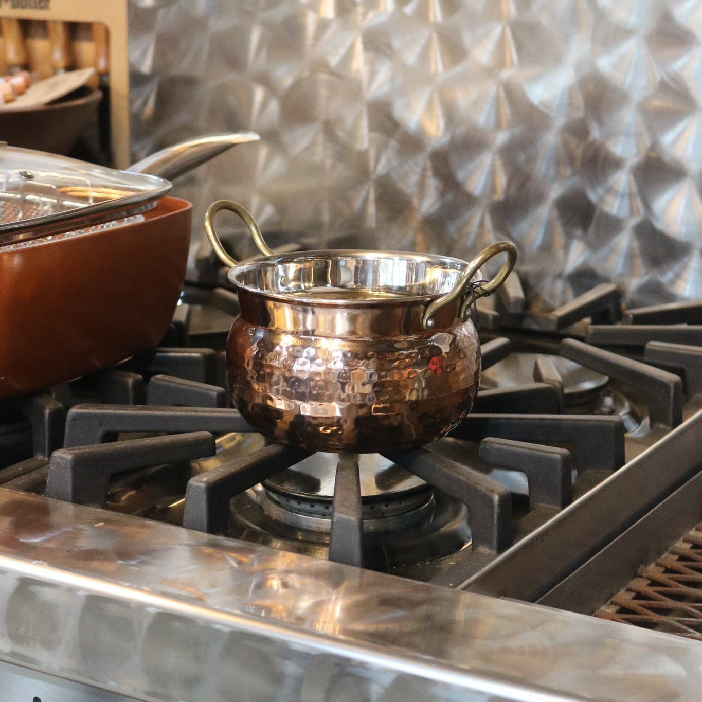 Hammered Copper Serving Handi Indian Serving Pot