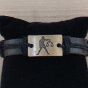 Leather Strap Egyptian Charm Adjustable Bracelet