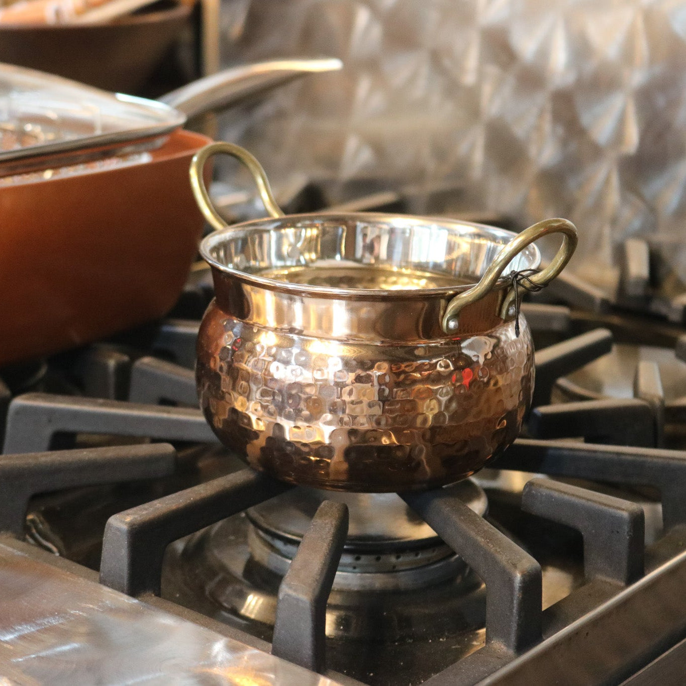 Hammered Copper Serving Handi Indian Serving Pot