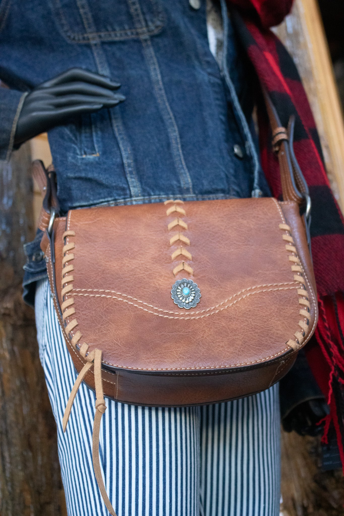 Justin Brown Leather Satchel