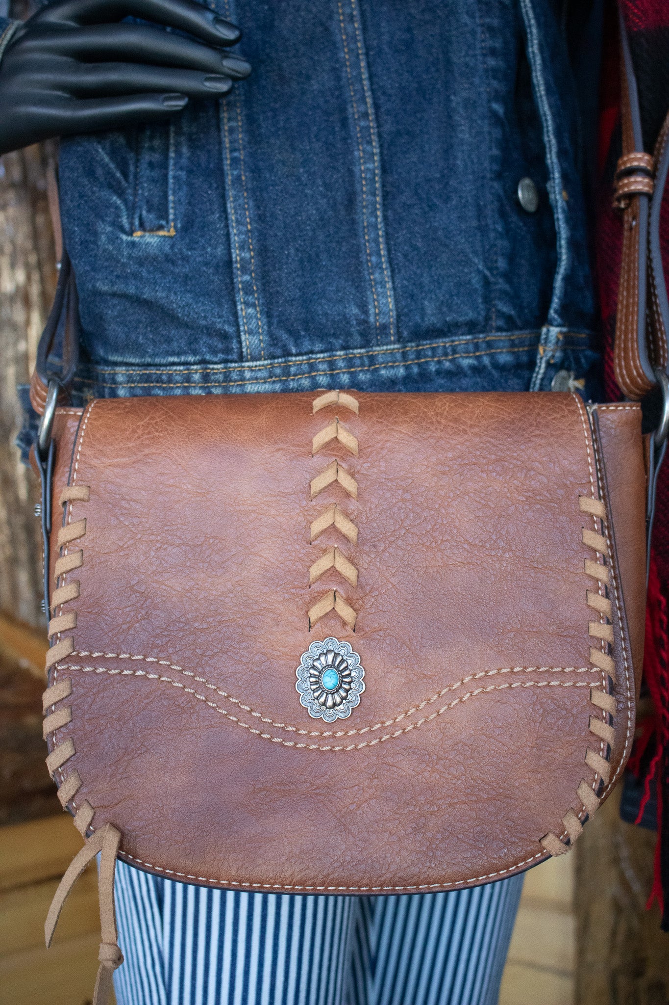Justin Brown Leather Satchel