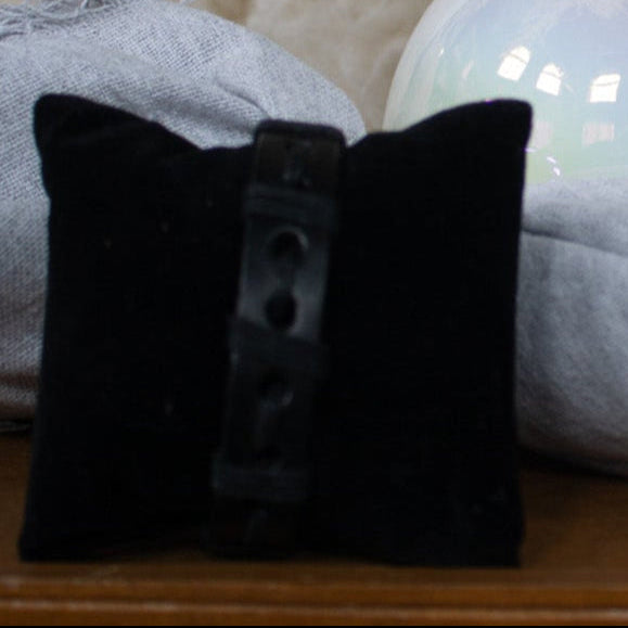 Black Leather Woven Leather and Cord Adjustable Bracelet