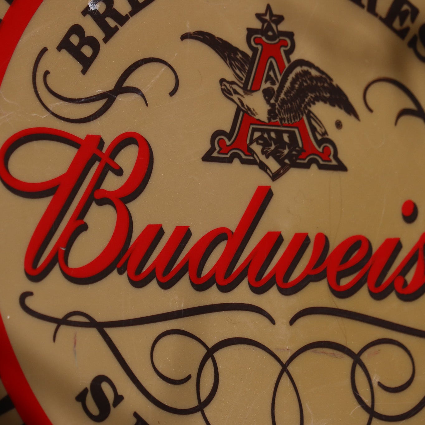 Budweiser Plastic 17" Round Advertisement Sign
