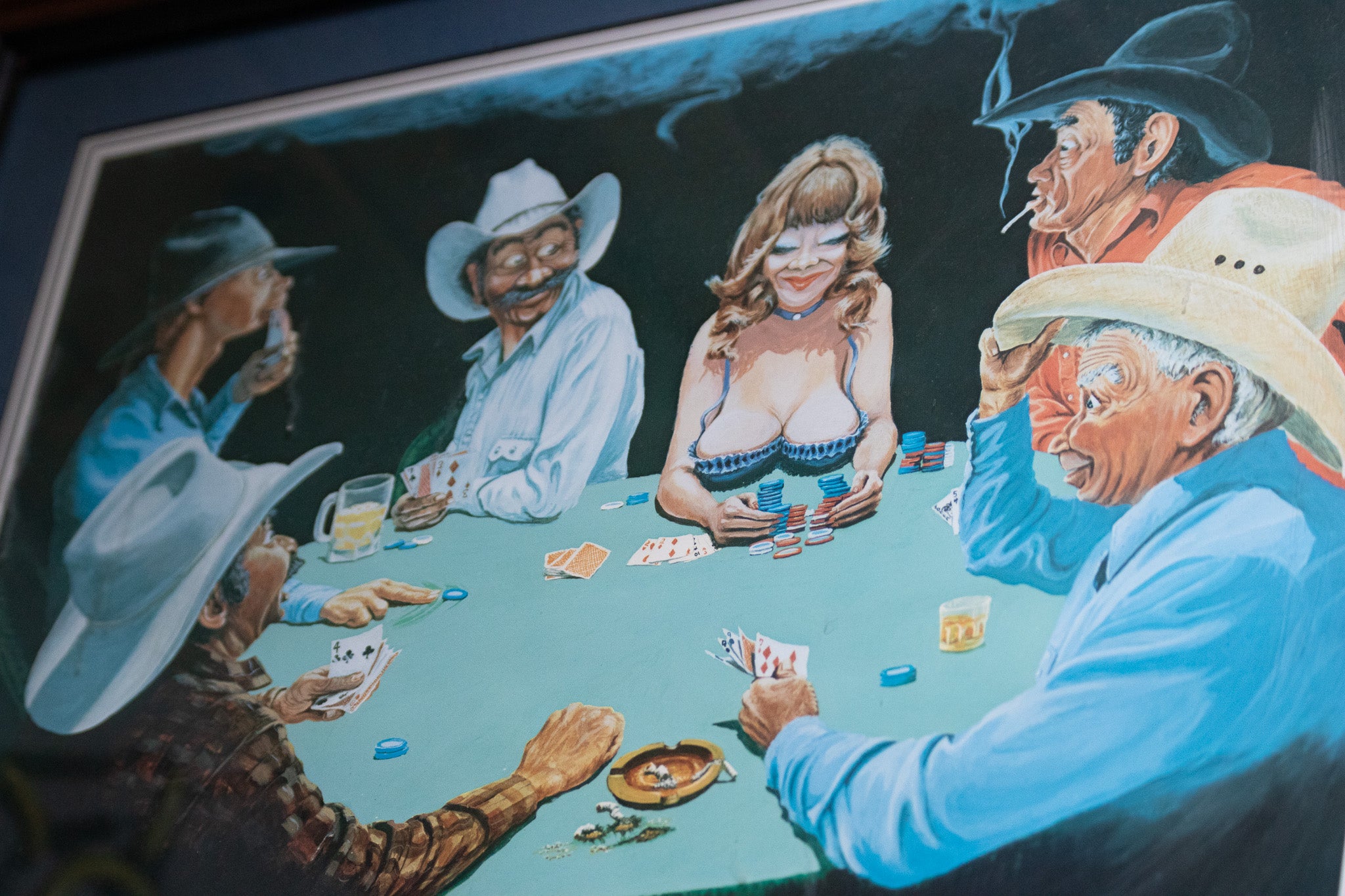 "When a Pair Beats A Full House" Canvas Painted and Signed by Artist