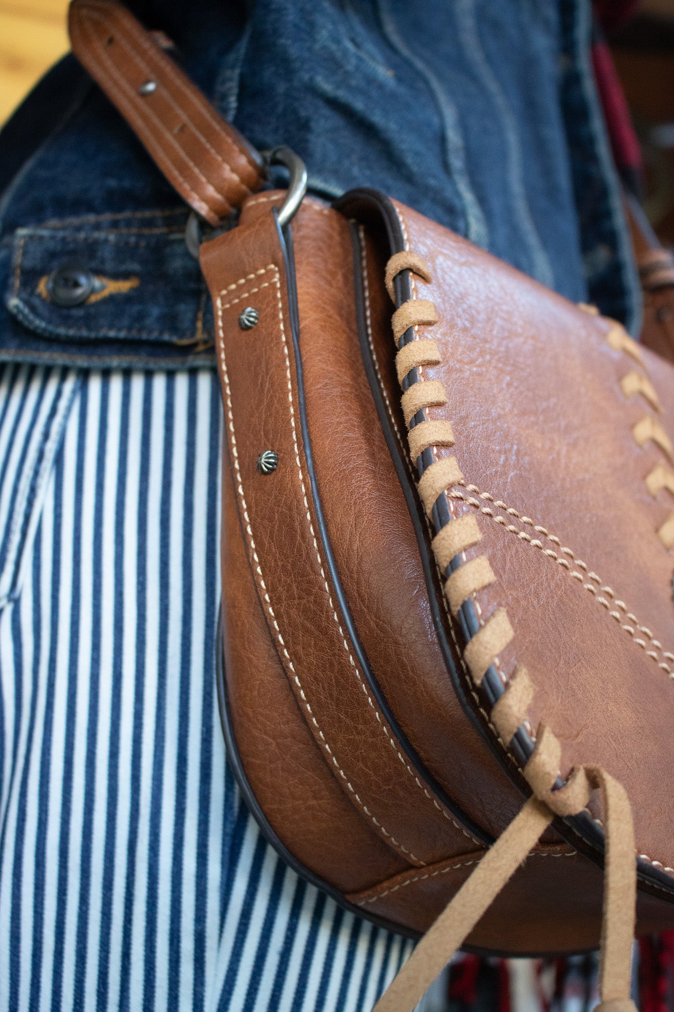 Justin Brown Leather Satchel