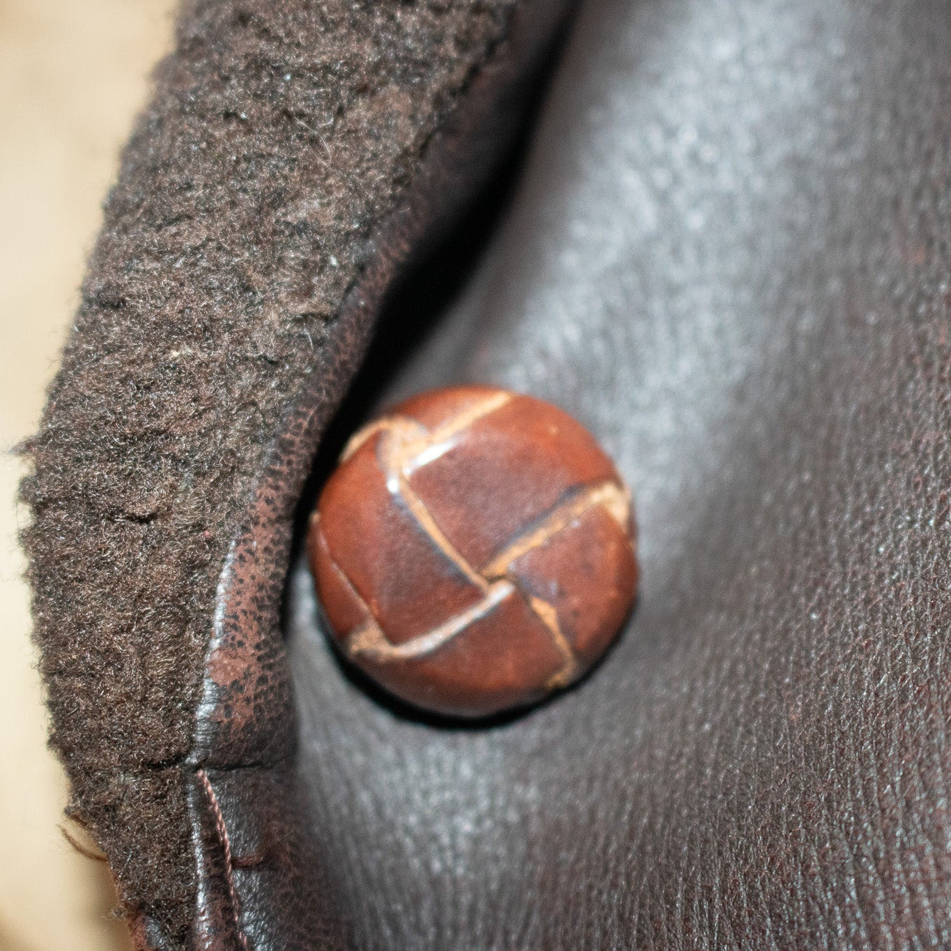 Small Cropped Leather Bomber Jacket Brown Color