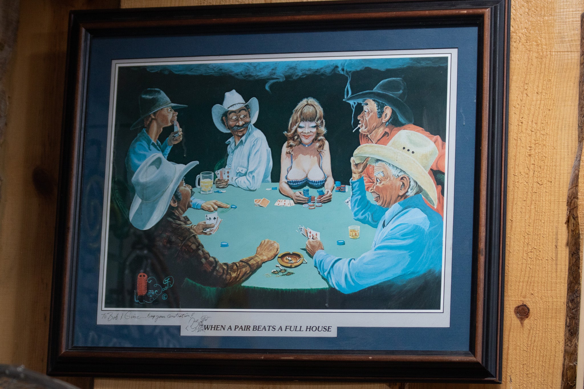 "When a Pair Beats A Full House" Canvas Painted and Signed by Artist