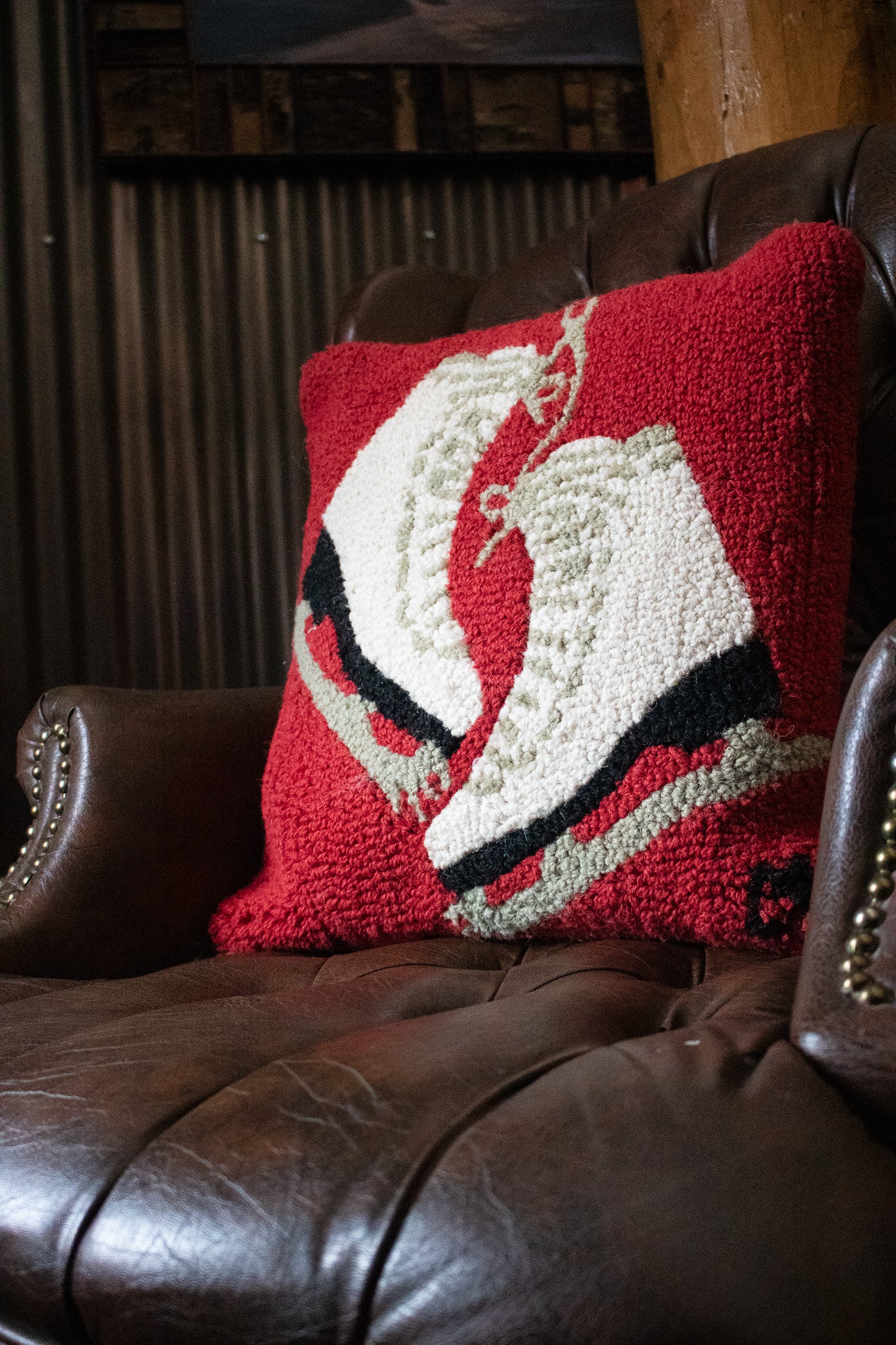 Chandler Four Corners Red Holiday Decorative Throw Pillows With Ice Skates