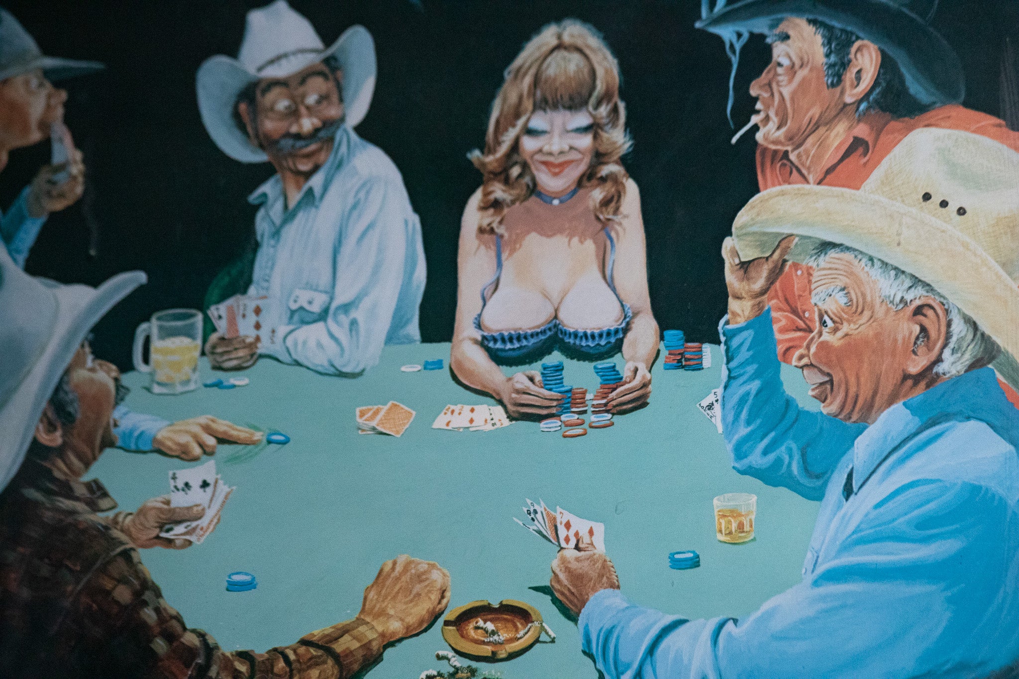"When a Pair Beats A Full House" Canvas Painted and Signed by Artist
