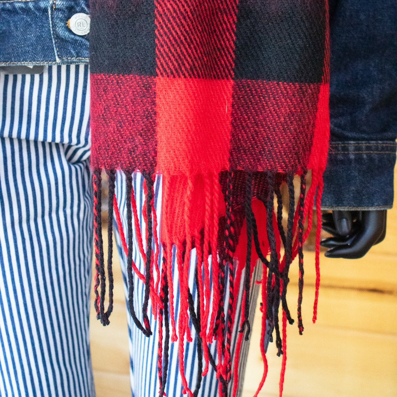 Red and Black Buffalo Plaid Scarf