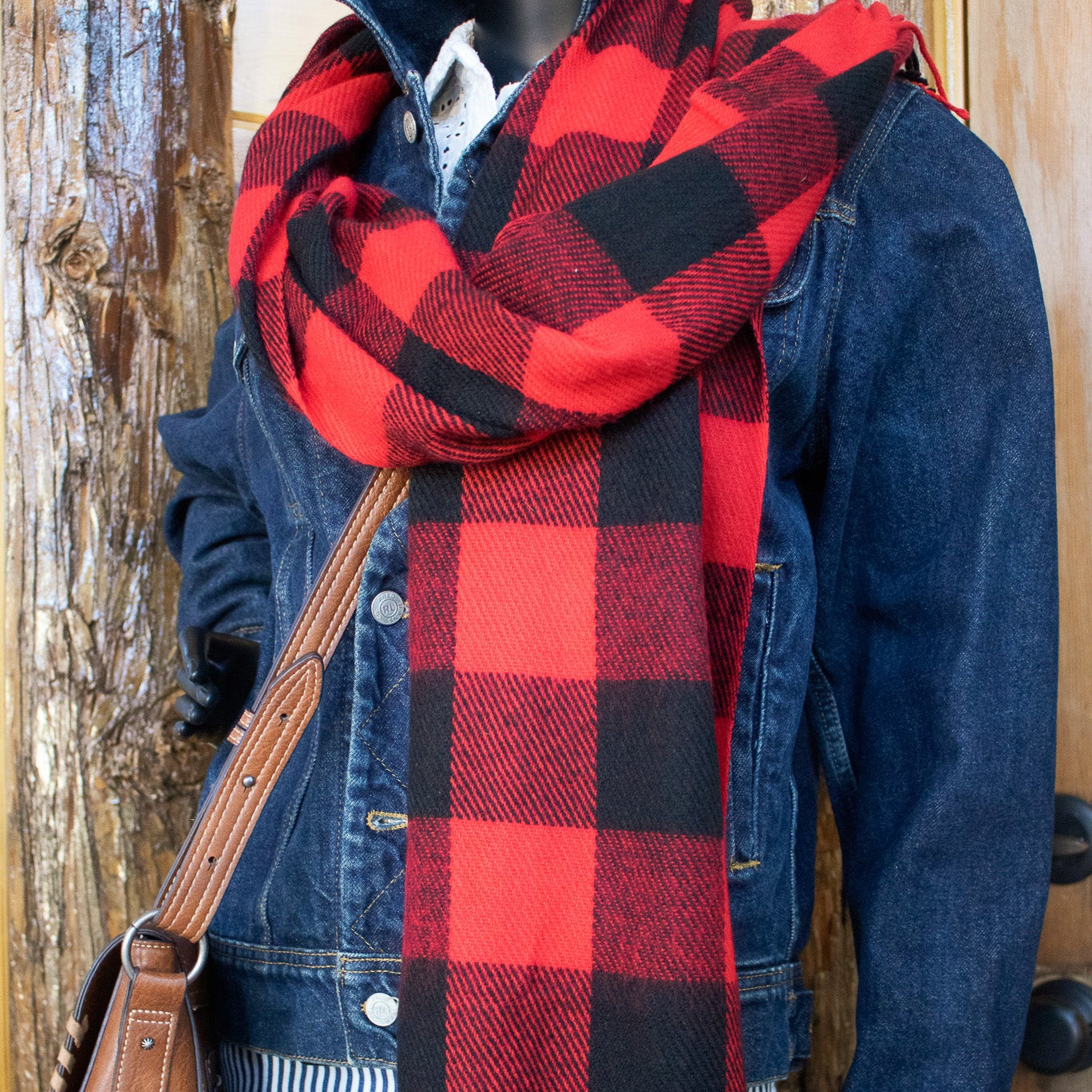 Red and Black Buffalo Plaid Scarf