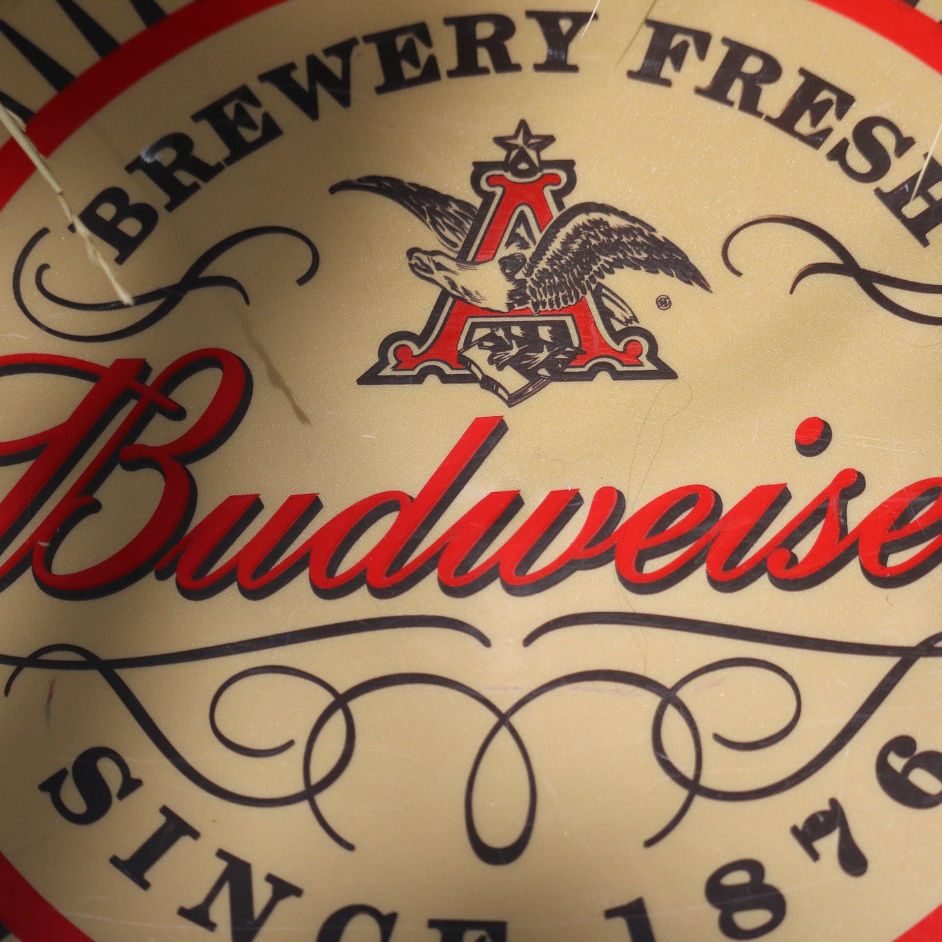 Budweiser Plastic 17" Round Advertisement Sign
