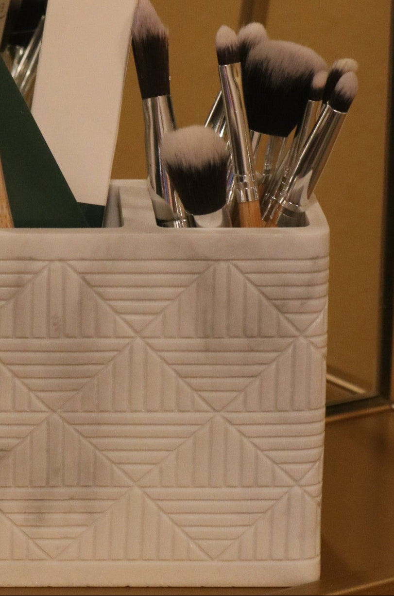 Tahari Home Marble Toothbrush Holder – Elegant Bathroom Accessory
