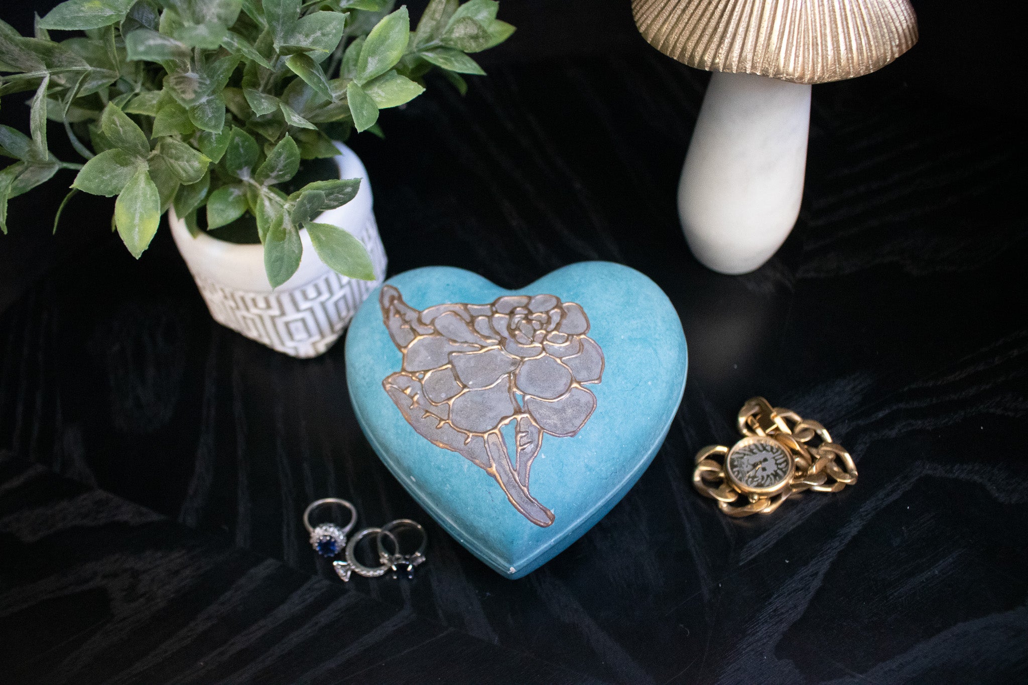 Heart Shaped Porcelain Treasure Box