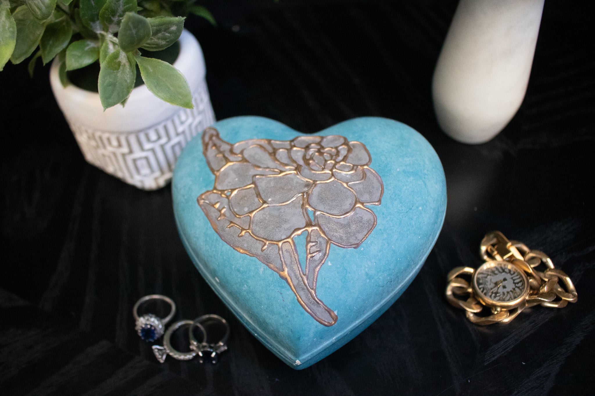 Heart Shaped Porcelain Treasure Box