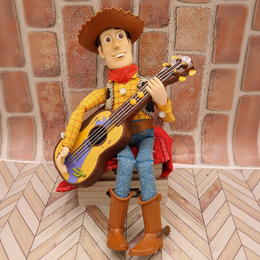 Disney Pixar 1999 Toy Story 2 Woody Doll Figure 17" With Guitar