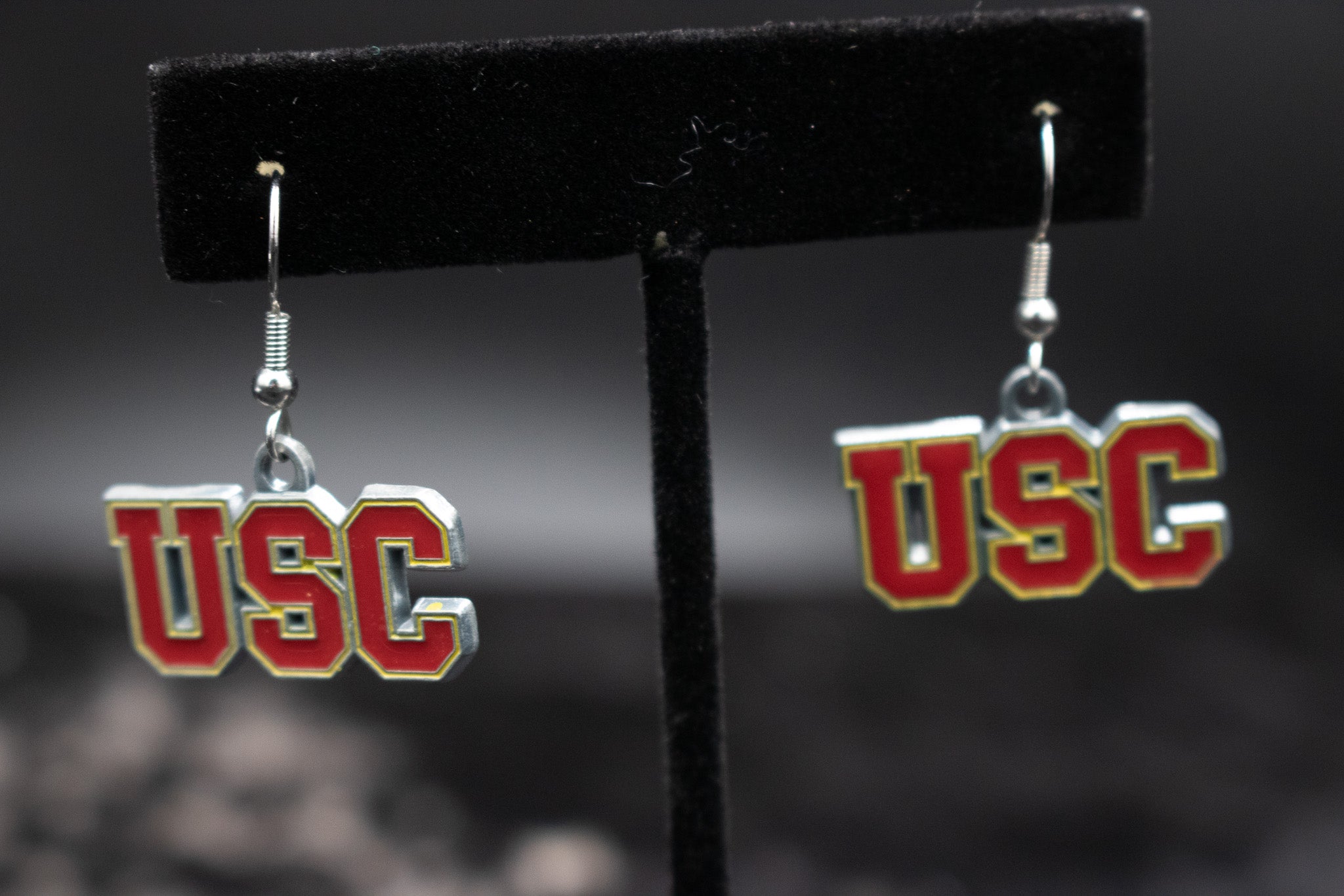 USC Red and Gold School Spirt Dangle Earrings
