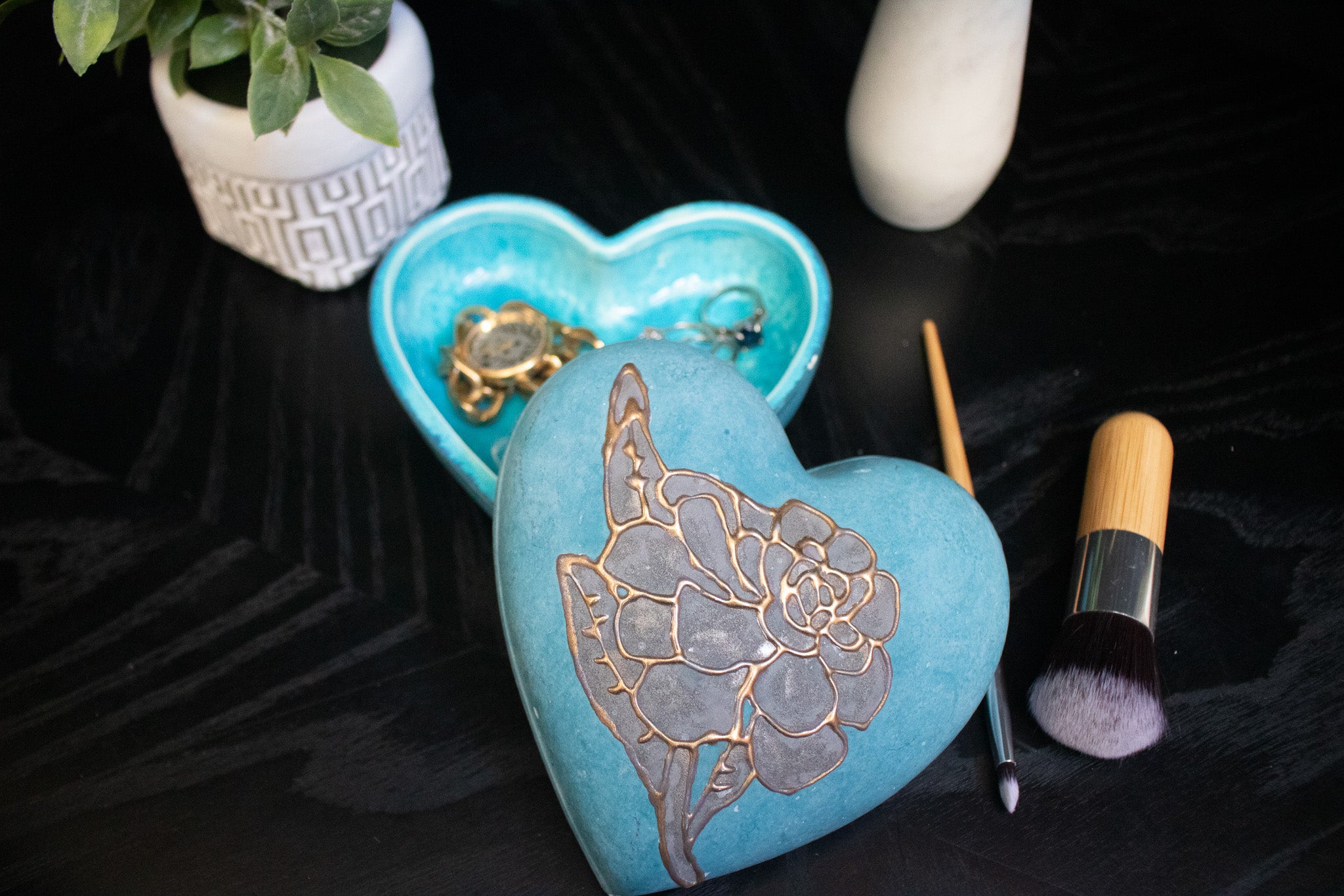 Heart Shaped Porcelain Treasure Box