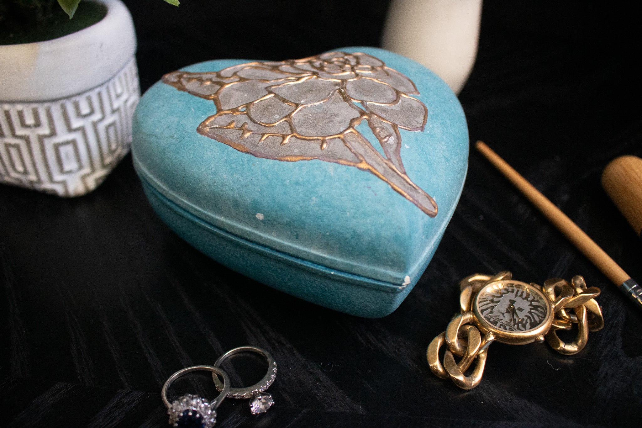 Heart Shaped Porcelain Treasure Box