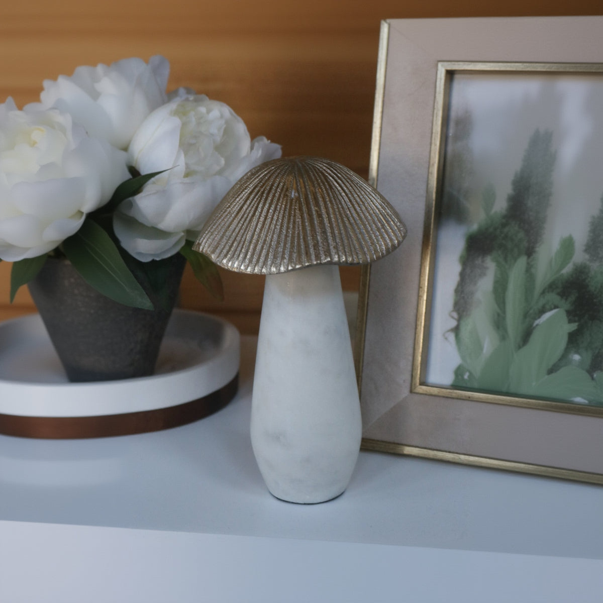 Ceramic Marble Mushroom Decor