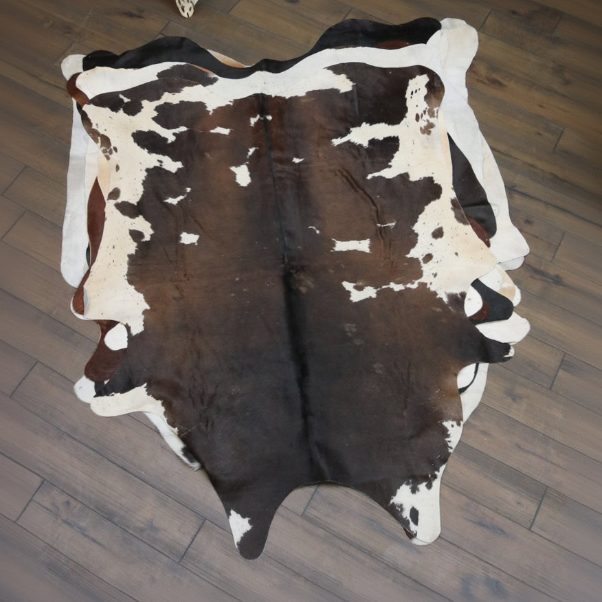 Distinctive Brown and White Cowhide Handcrafted in Brazil