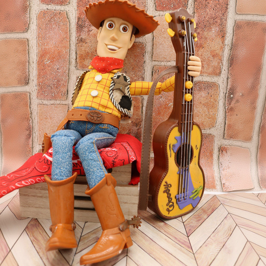Disney Pixar 1999 Toy Story 2 Woody Doll Figure 17" With Guitar