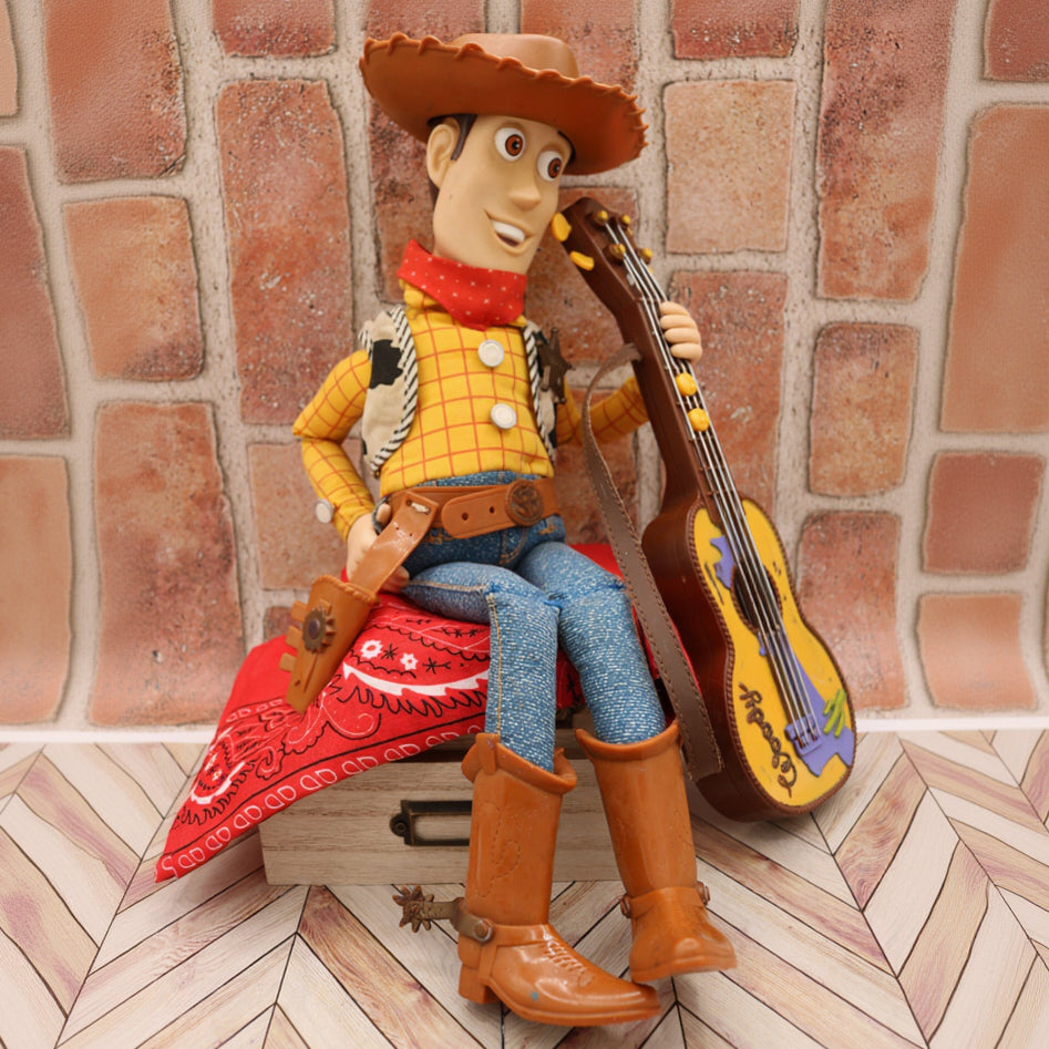 Disney Pixar 1999 Toy Story 2 Woody Doll Figure 17" With Guitar