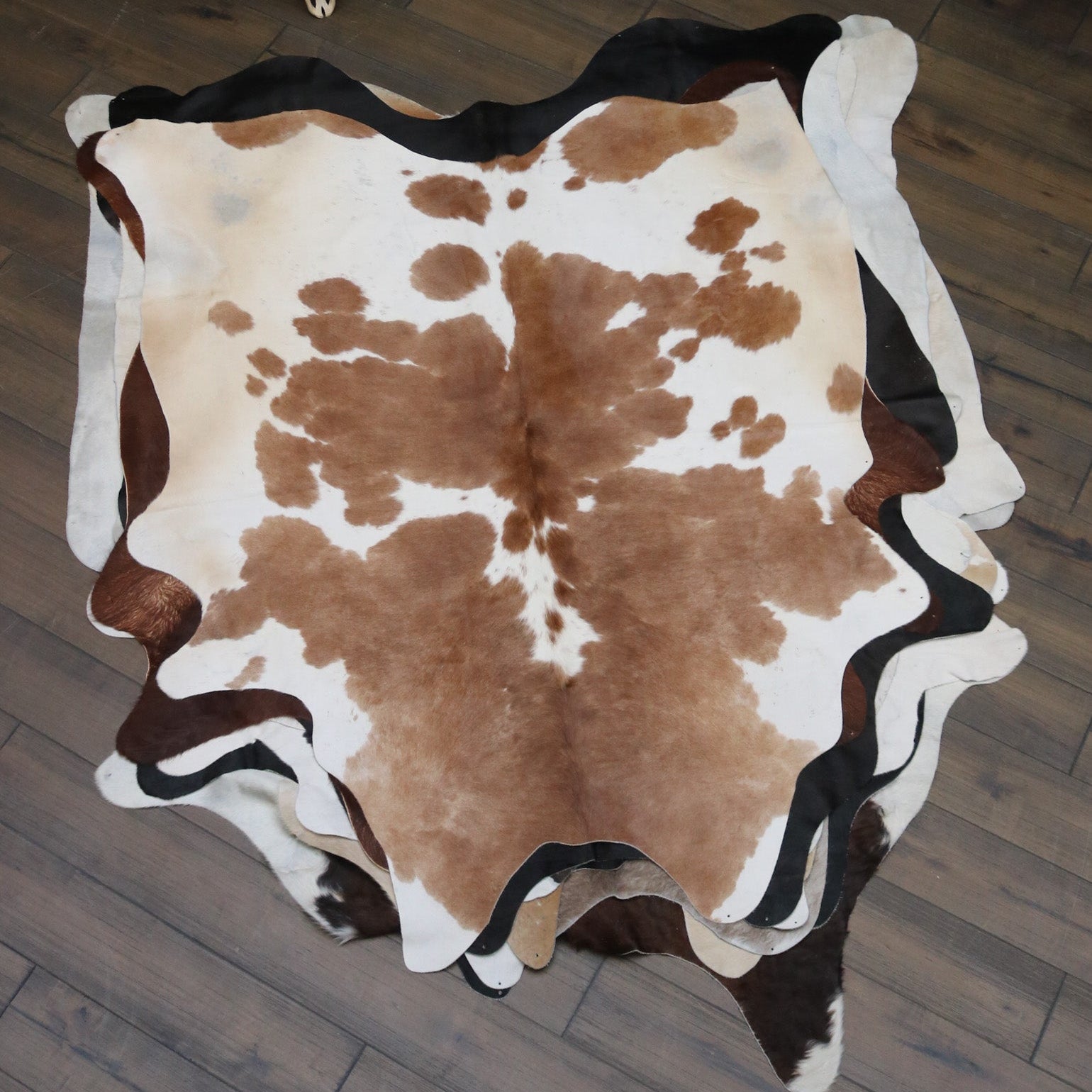 Fabulous Light Brown and White Cowhide Handmade in Brazil
