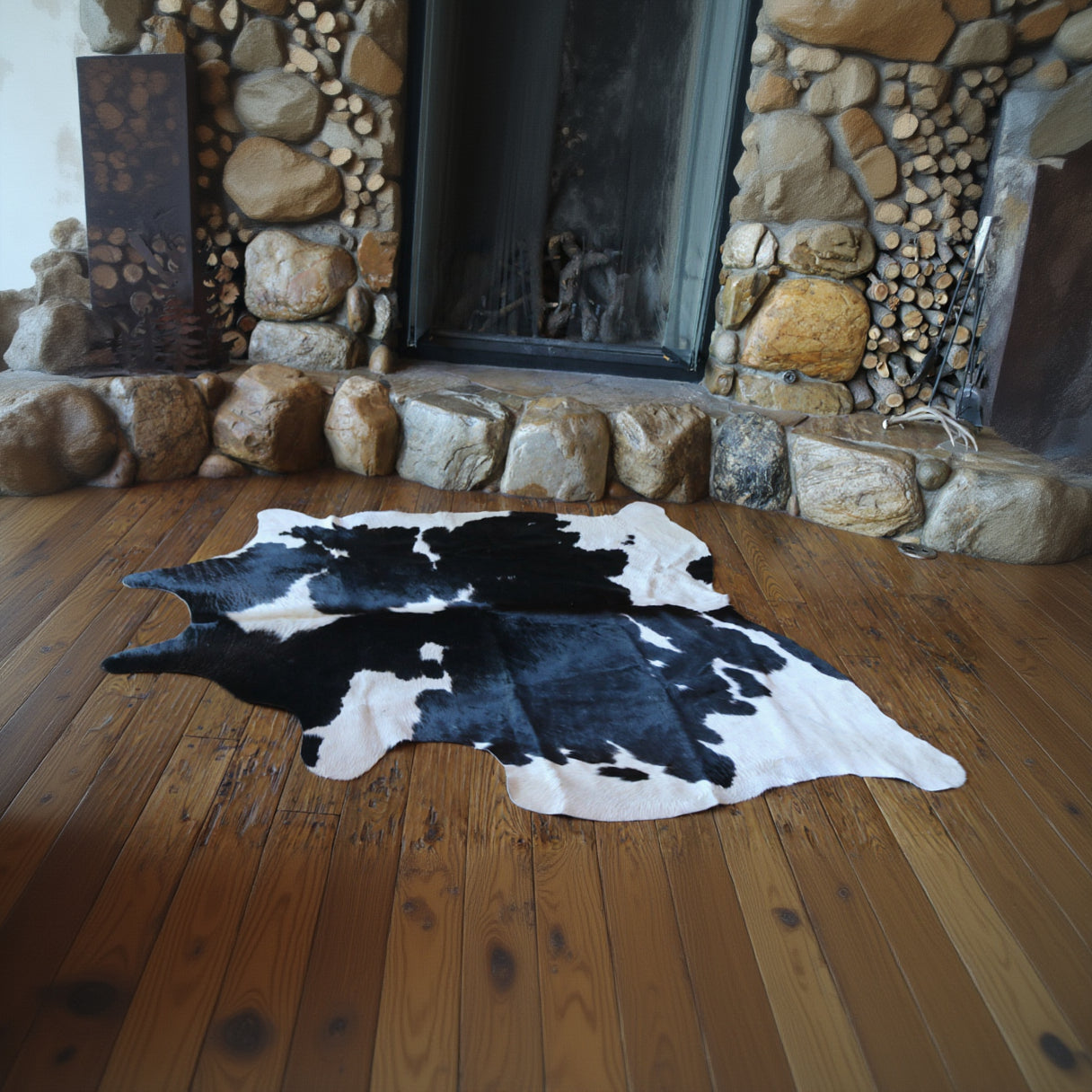 Stylish Black and White Cowhide Handcrafted in Brazil