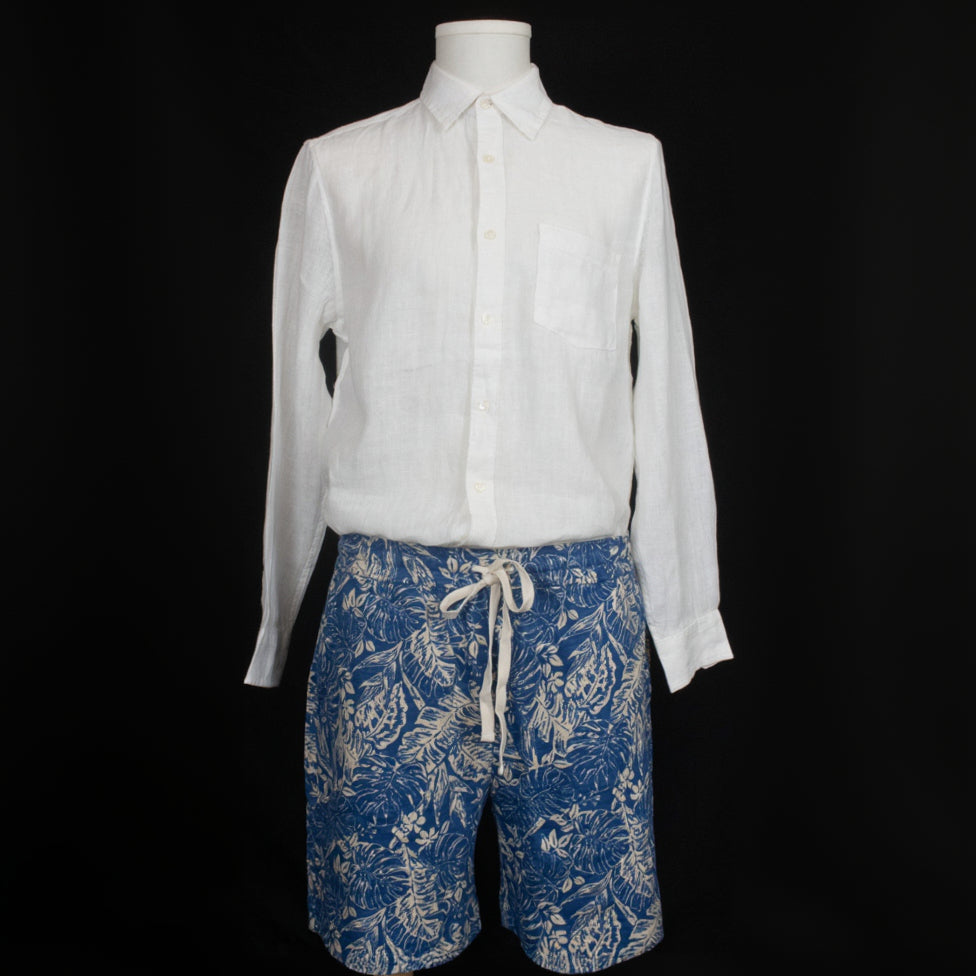 Panama Jack Long-Sleeve 100% Linen White Button-Up Shirt