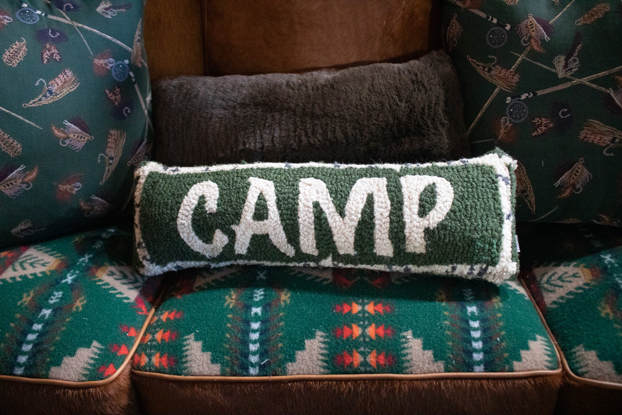 Chandler 4 Corners "Camp" Latch-Hook Throw Pillow